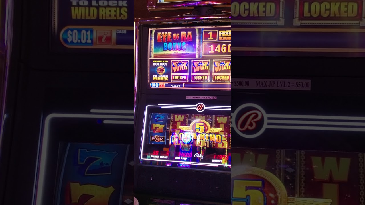 Eye of Ra Bullseye Bonus Slot, 4 wild reels, $2 max bet!!