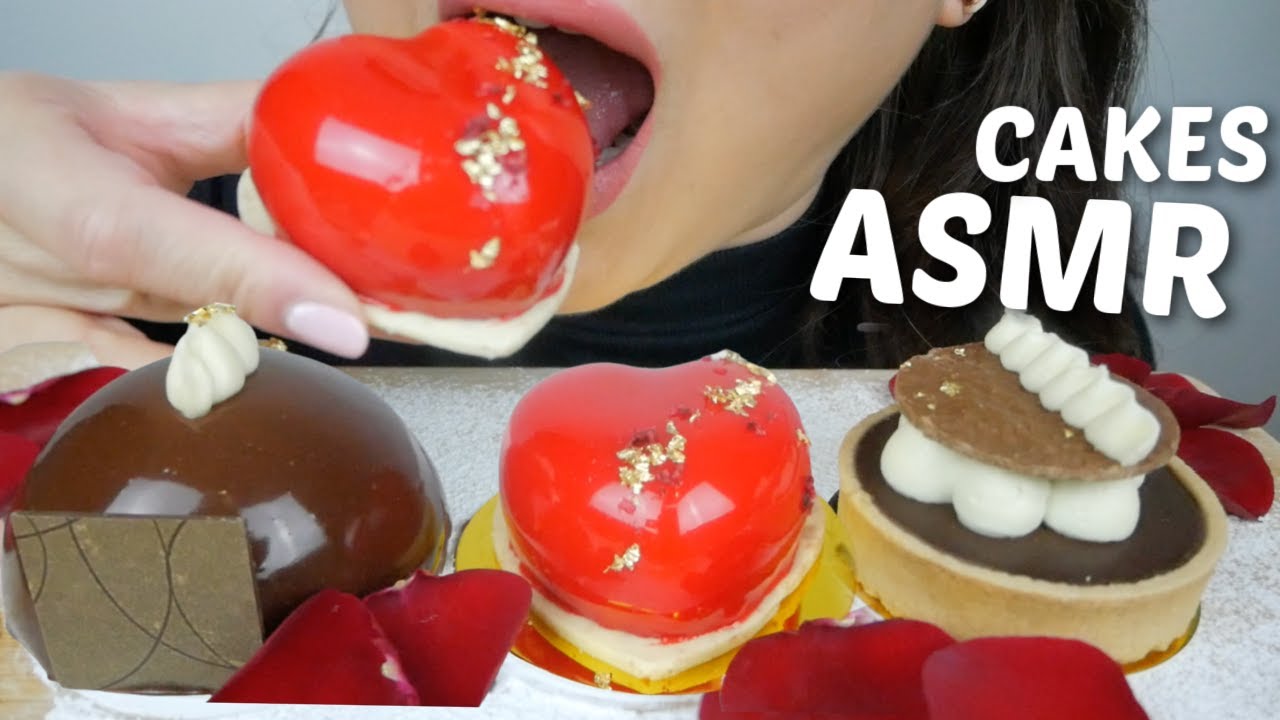 ASMR Assorted Small Cakes *No Talking Relaxing Eating Sounds | N.E Let's Eat