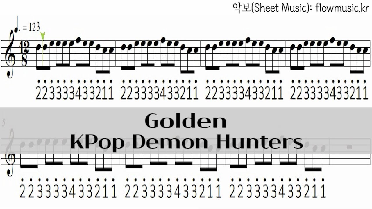 케이팝 데몬 헌터스 - Golden 칼림바악보 KPop Demon Hunters Kalimba
