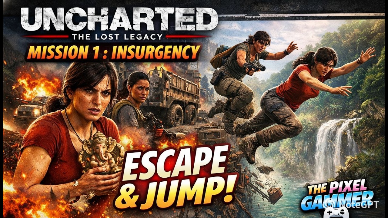 Uncharted: The Lost Legacy | Mission 1: Insurgency | Epic Bridge Escape & River Jump 💥🌊 #gaming