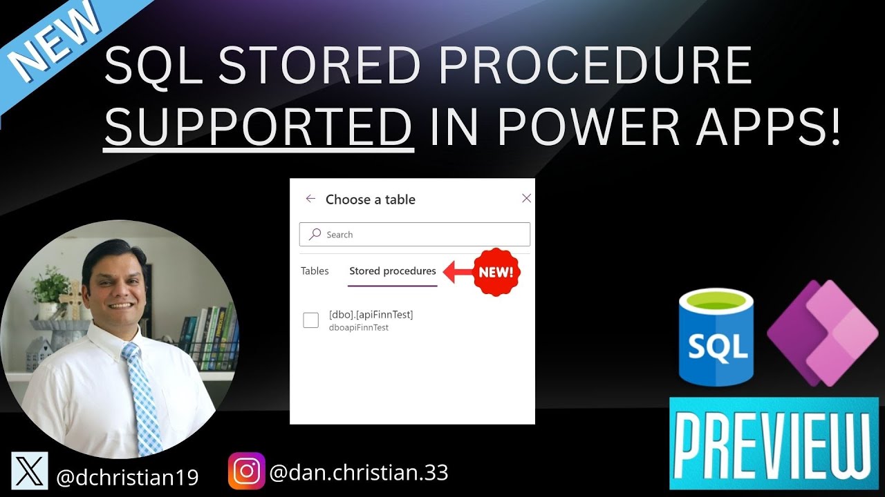 В Power Apps поддерживаются хранимые процедуры SQL.
