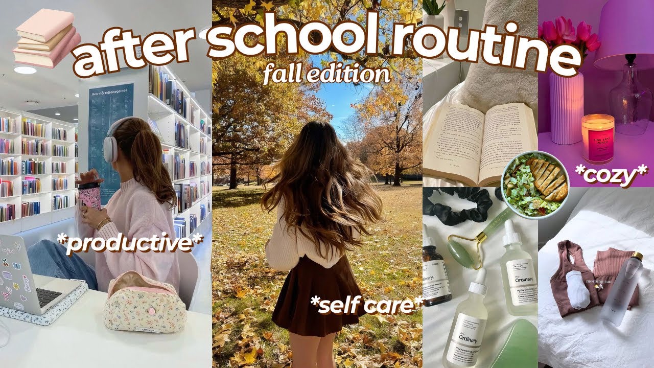 🍁COZY & PRODUCTIVE after school routine *fall edition* | study, cooking, selfcare & more