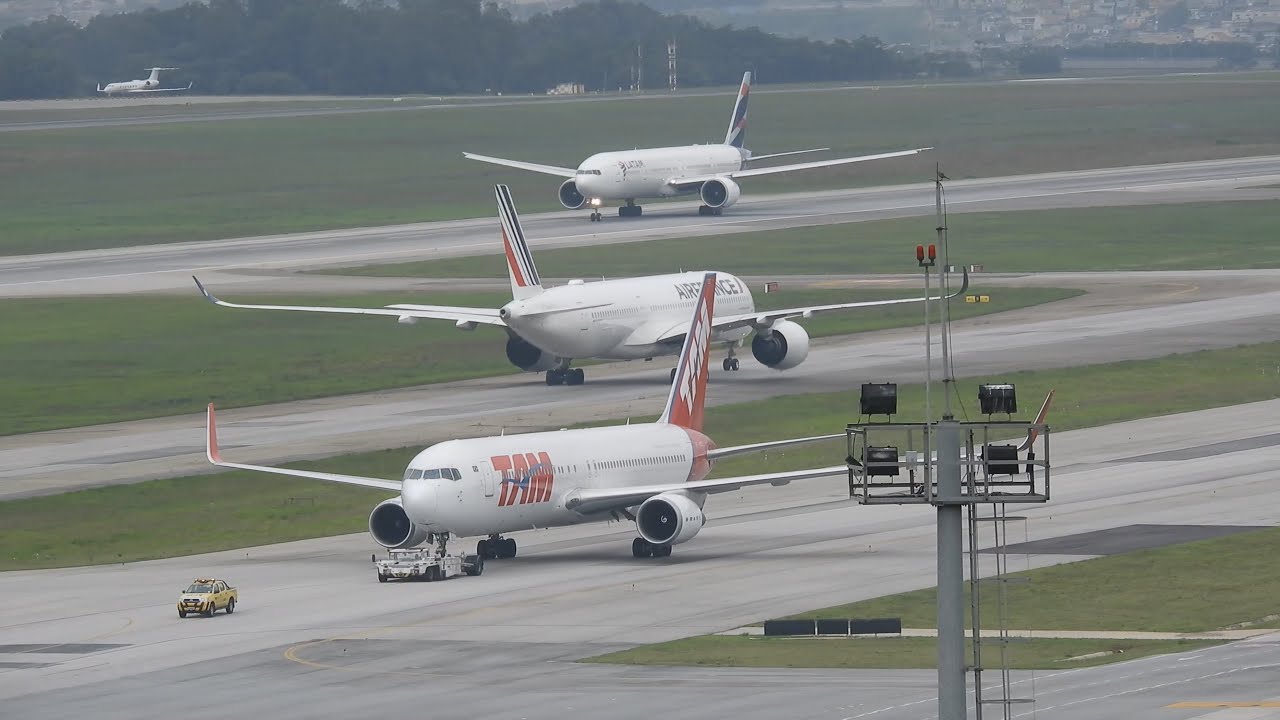 MOVIMENTO NO AEROPORTO INTERNACIONAL DE GUARULHOS & POUSOS E DECOLAGENS