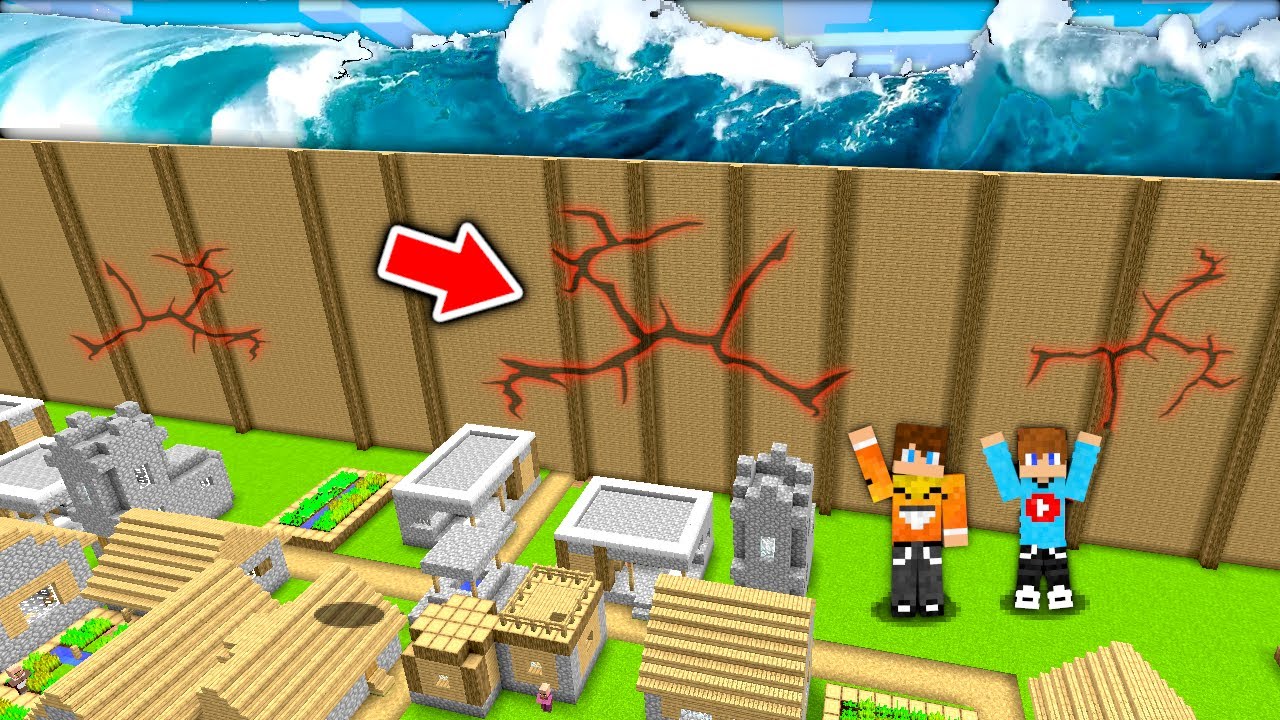 WIELKIE TSUNAMI vs TAMA i WIOSKA w Minecraft!