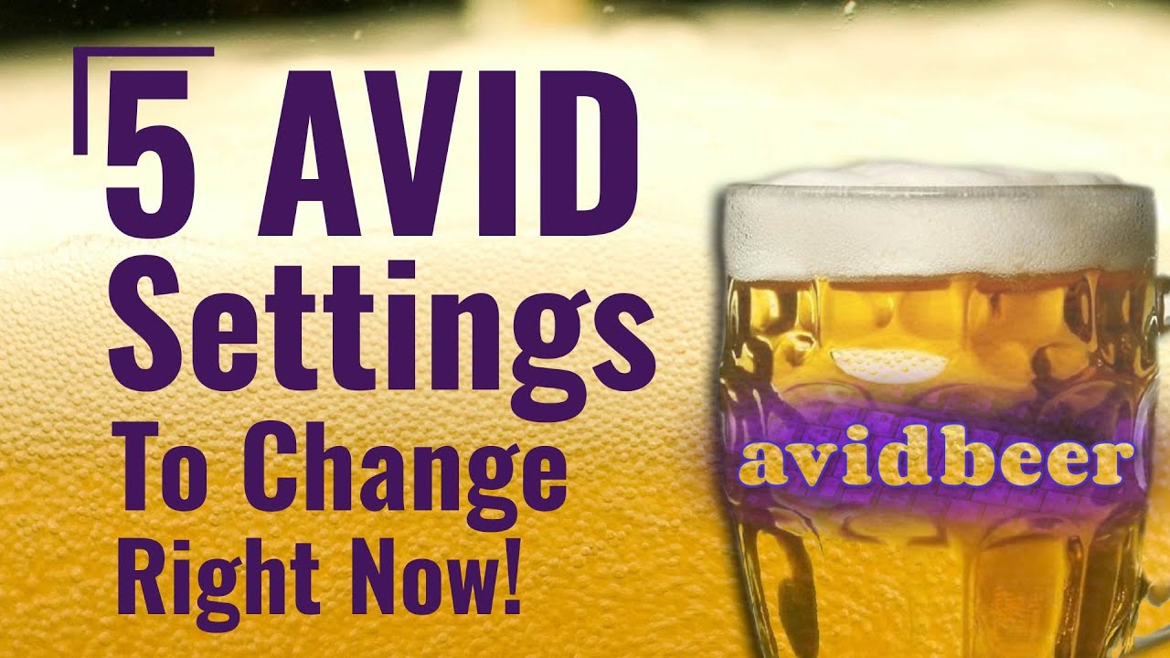 Five Avid Settings To Change Right Now!