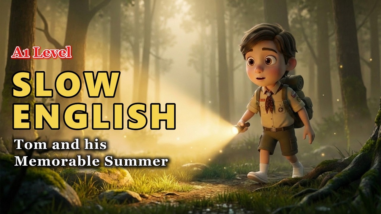 Tom and His Memorable Summer Camp | Easy English Listening Practice (A1 Level)