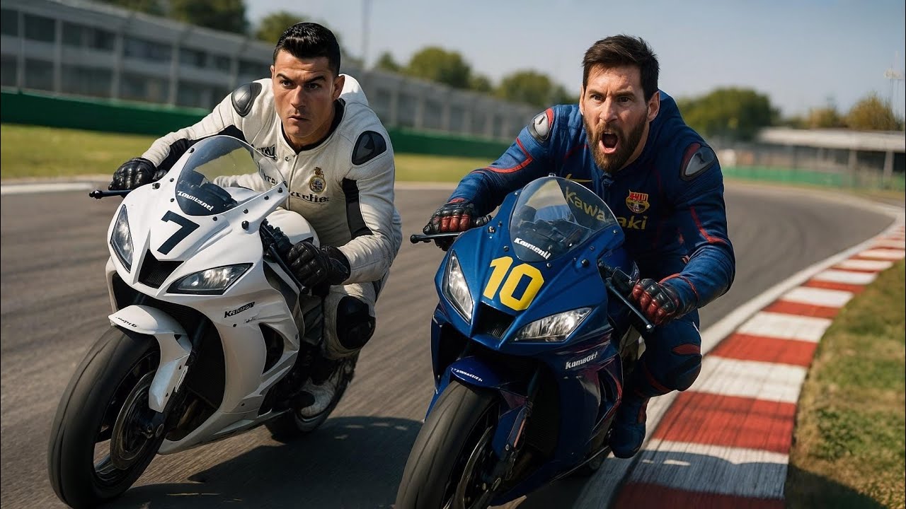 Ronaldo vs Messi: The Most Insane Motorcycle Race EVER! Who Wins?!