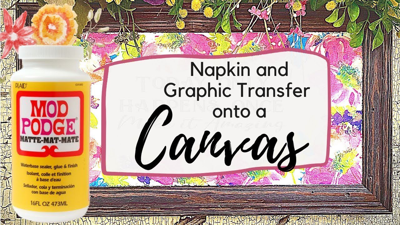 How to DECOUPAGE ONTO CANVAS /  NAPKIN  GRAPHIC transfer / THRIFTSTORE MAKEOVER