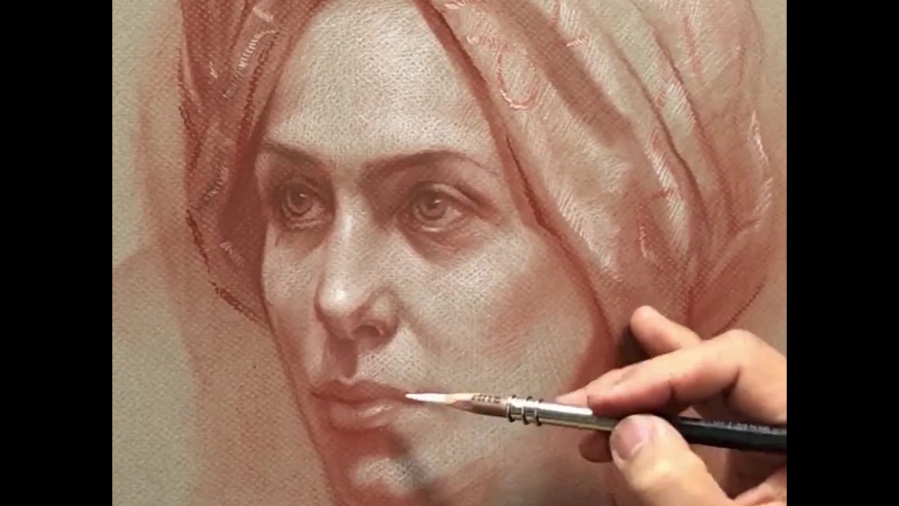 Woman in a Head Wrap - Conte on Canson Mi-Tientes Paper.
