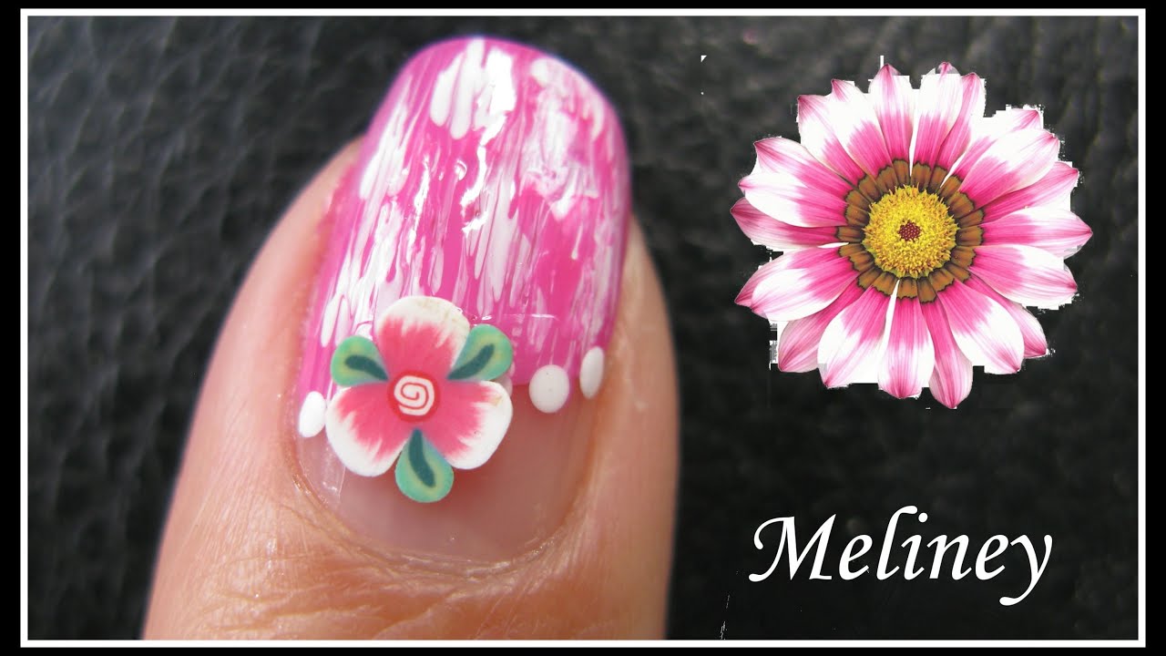 SUMMER FLOWER NAILS | FIMO NAIL ART DESIGN TUTORIAL FOR BEGINNERS EASY SIMPLE PINK DIY
