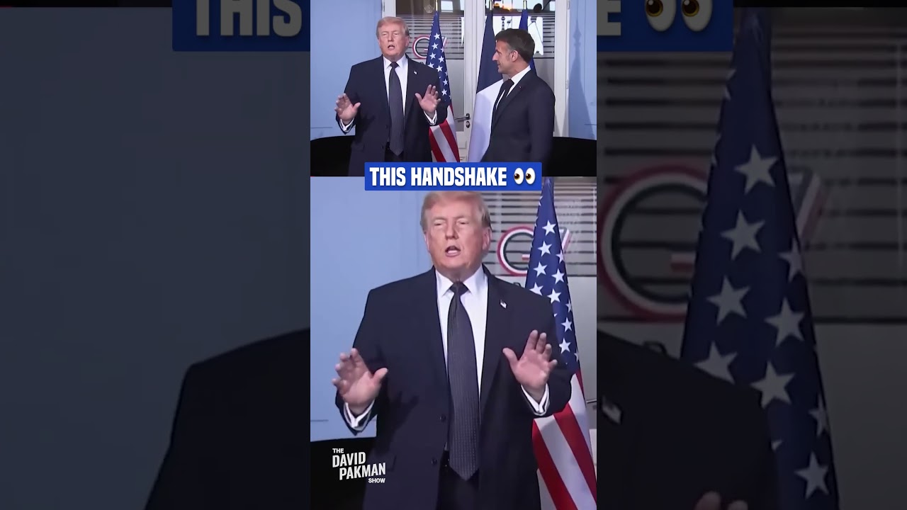 Trump shares AWKWARD interaction with French president #shorts