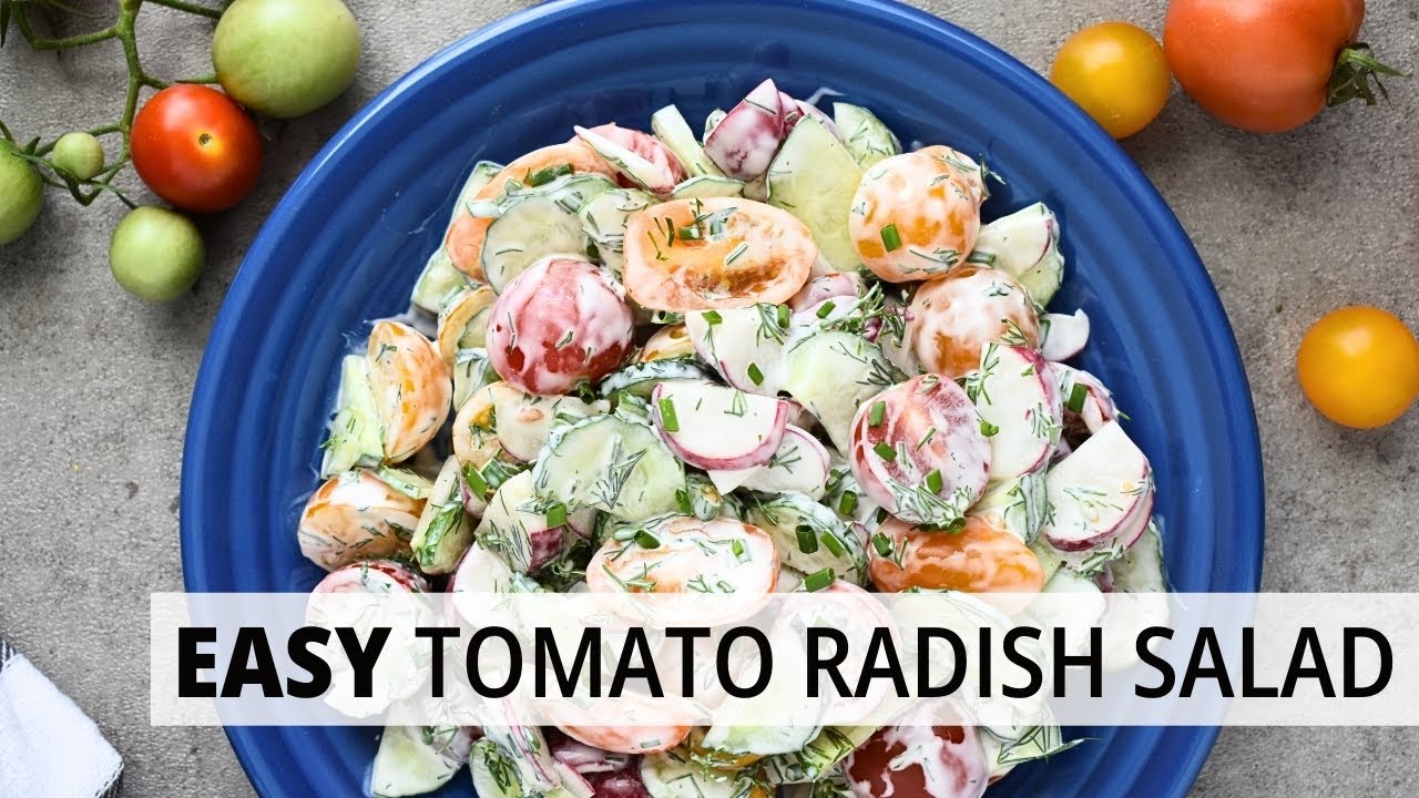 How to Make Creamy TOMATO CUCUMBER RADISH SALAD | Olga in the Kitchen