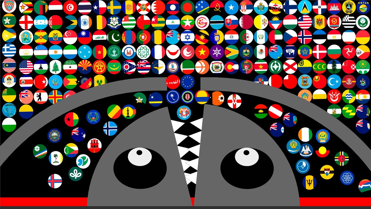 452 Countries Marble Race in Algodoo