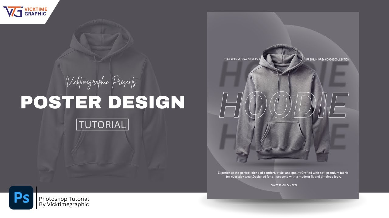Adobe photoshop 2026 Tutorial: Create a Professional Hoodie Poster Design | Step-by-Step Guide ✨