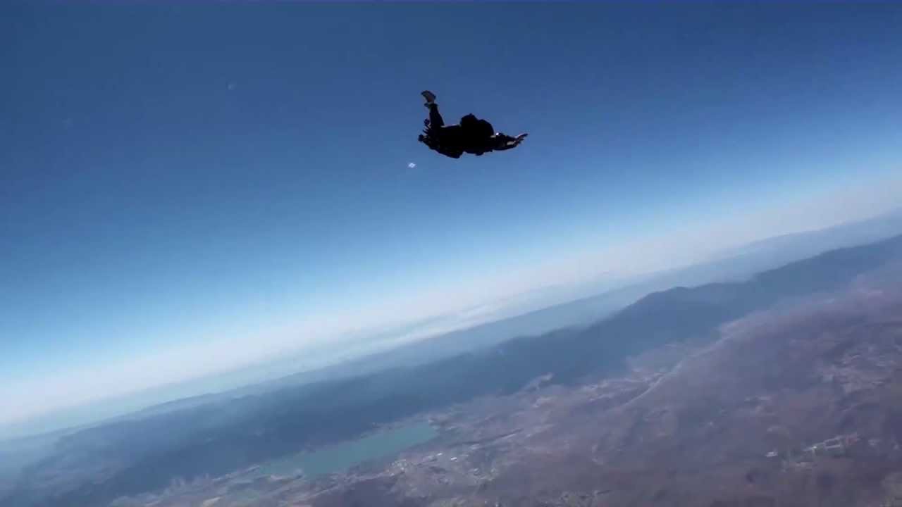Paratrooper Jump with a Folding Bike