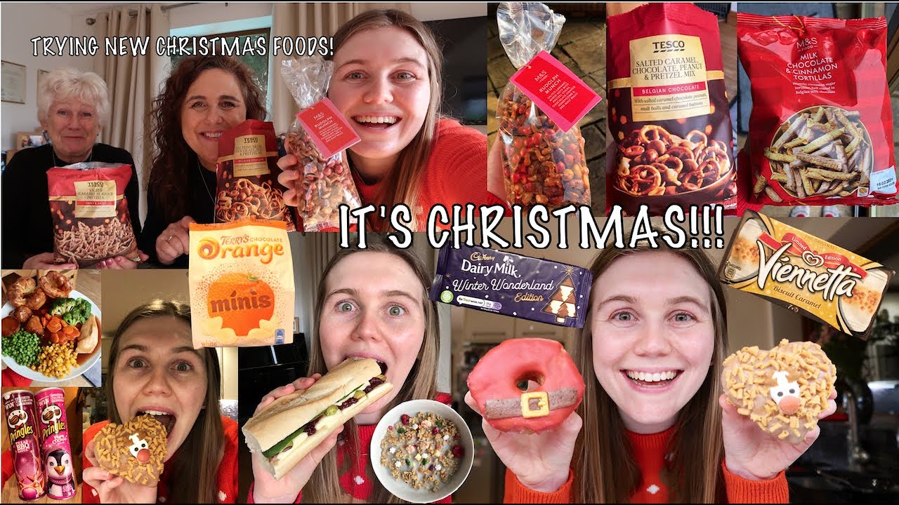 EATING CHRISTMAS FOOD FOR 24 HOURS! *new food*