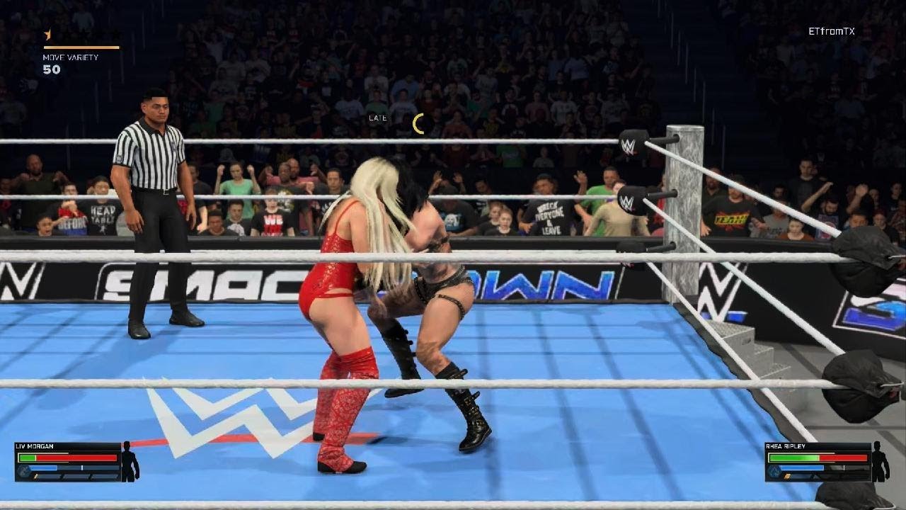 WWE 2K26 first match. Liv Morgan vs Rhea Ripley