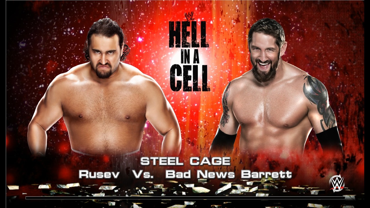 WWE 2k15 Личное первенство по правилам Steel Cage на вылет бой между Rusev - Bad News Barrett