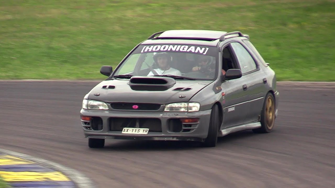 350 HP Subaru Impreza 4WD SW drift car - Smoking tires, boxer sound & on board @ JCM 2018