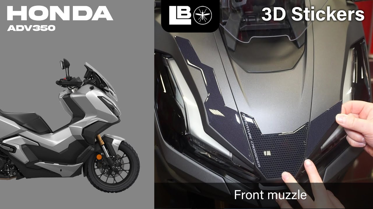 LabelBike® 3D STICKERS Front muzzle compatible with Honda ADV350 scooter