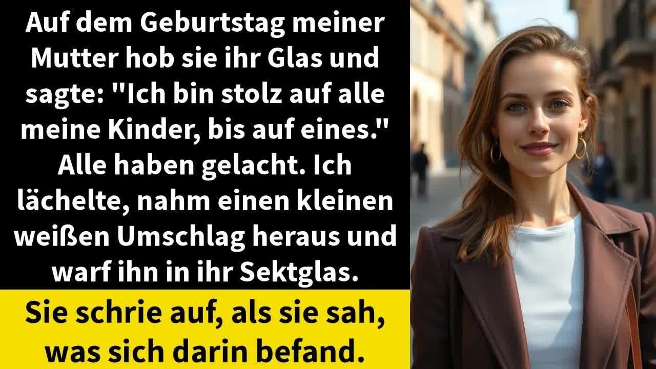 Auf dem Geburtstag meiner Mutter hob sie ihr Glas und sagte： ＂Ich bin stolz auf alle meine Kinde