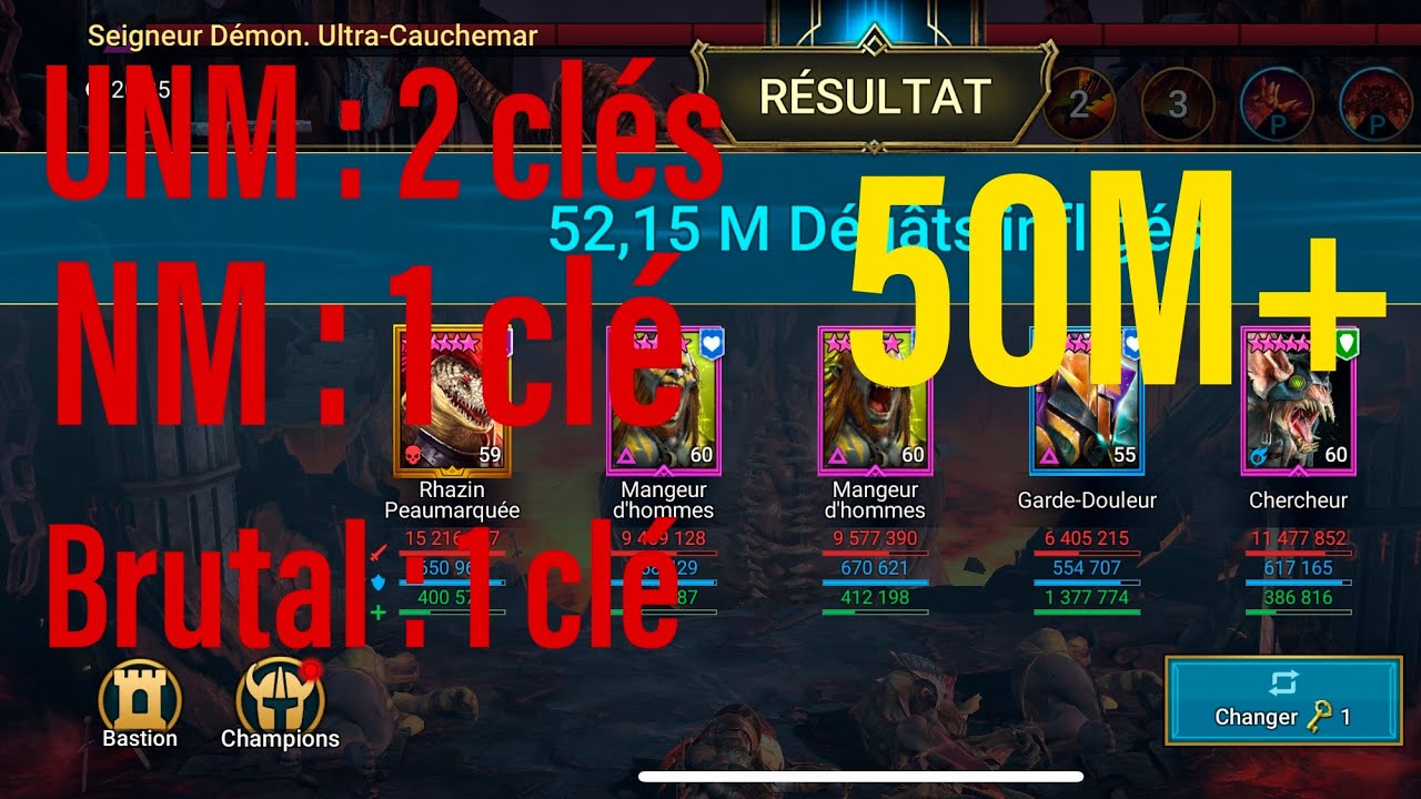 UNE TEAM POUR TOUS LES BOSS DE CLAN ( UNM , NM , BRUTAL ETC...) / raid shadow legends fr