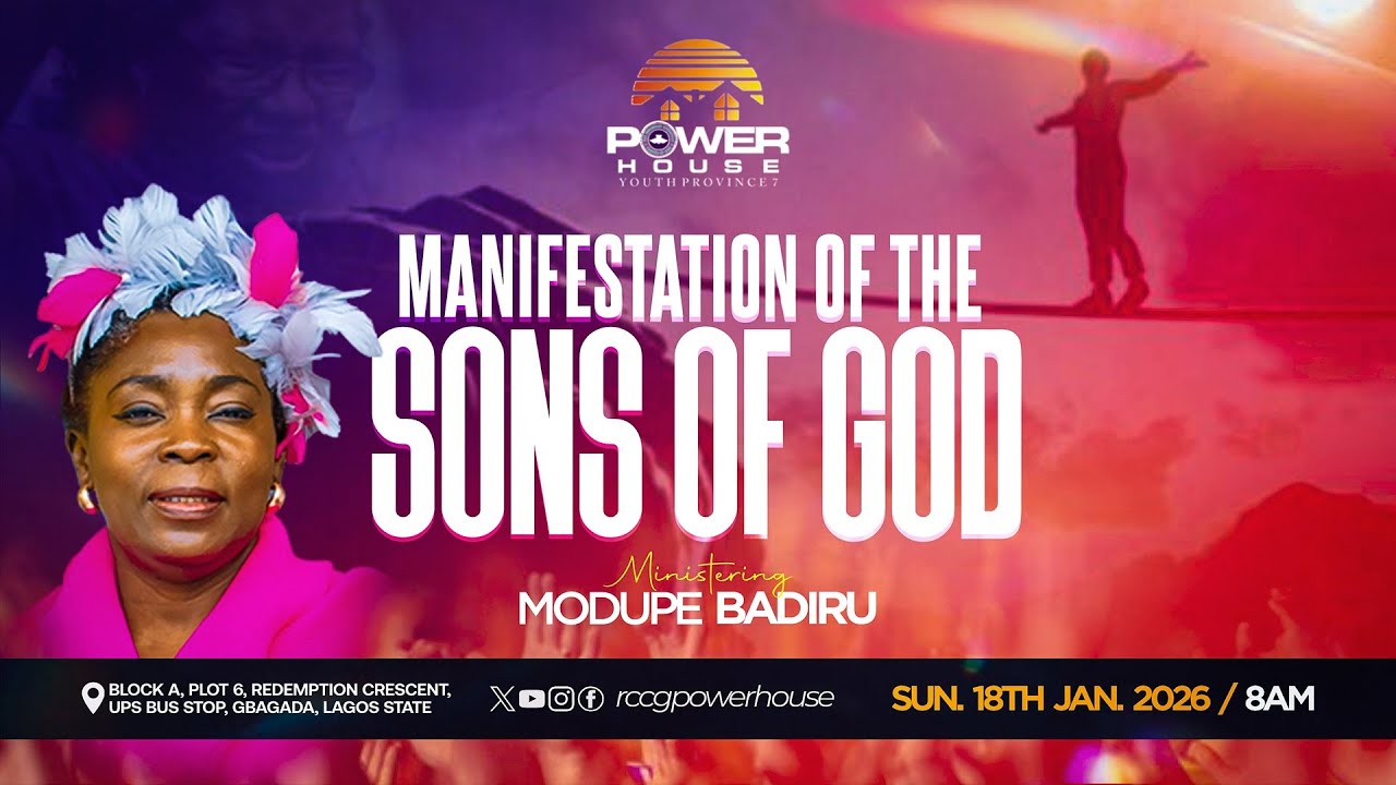 SUNDAY SERVICE || PST. MODUPE BADIRU || MANIFESTATION OF THE SONS OF GOD || 18-01-2026