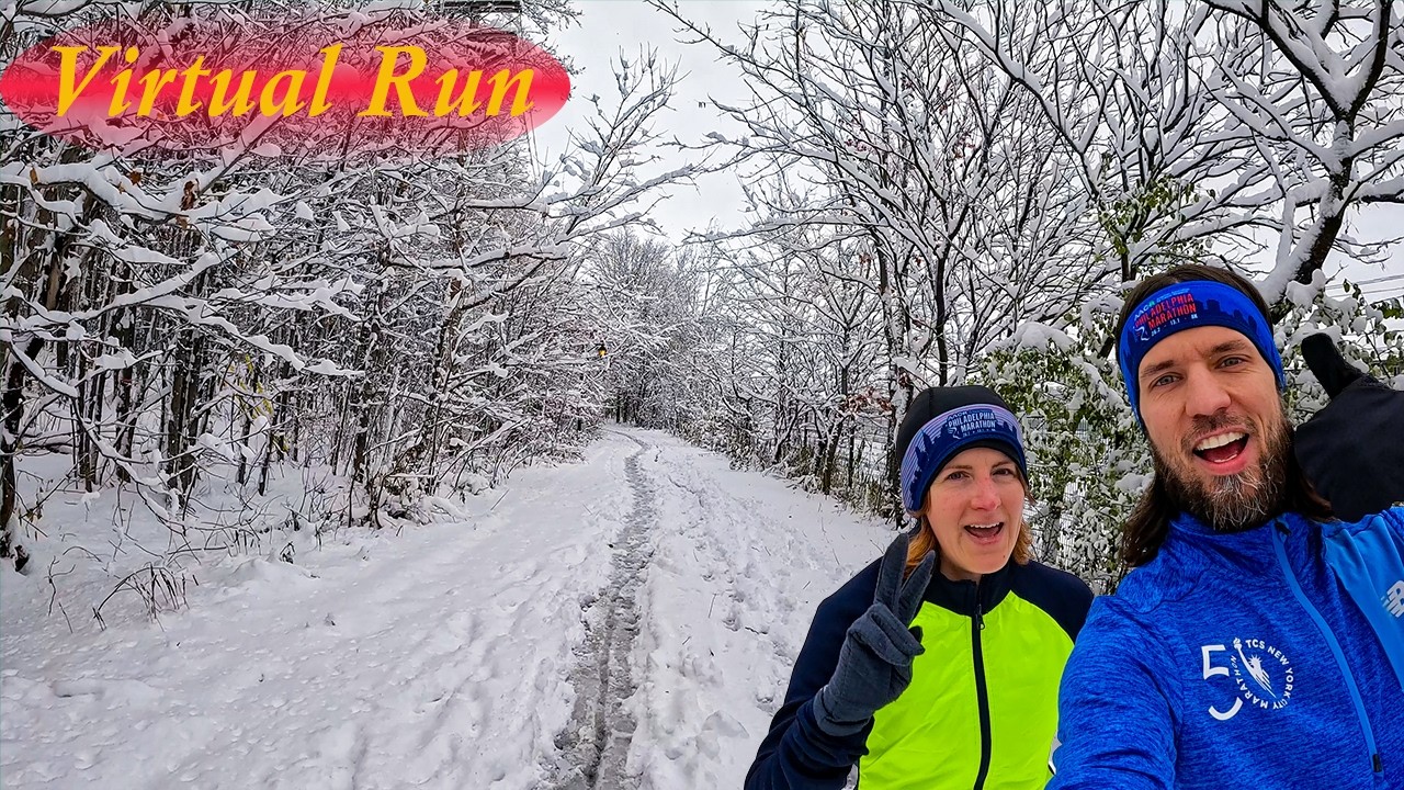 Virtual Run - Video for Treadmill - A Beautiful Snowscape in November!