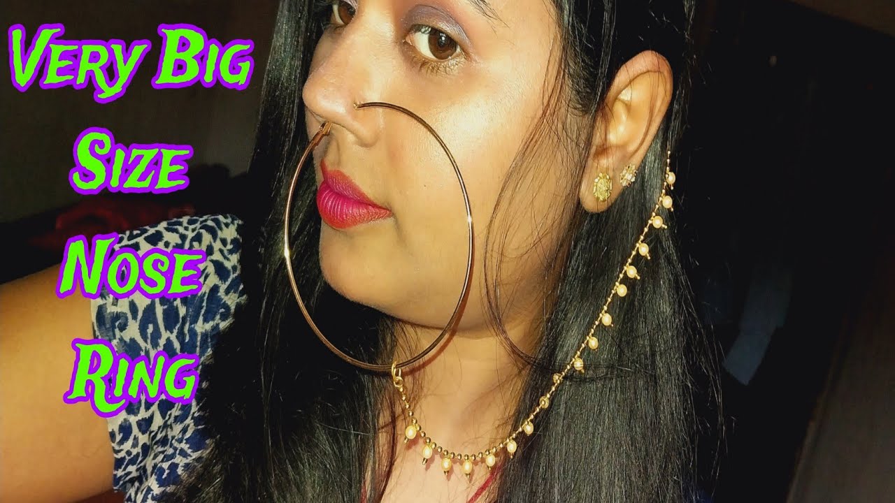 Big Hoop Earrings 👉 Big Size Nose Ring  with chain