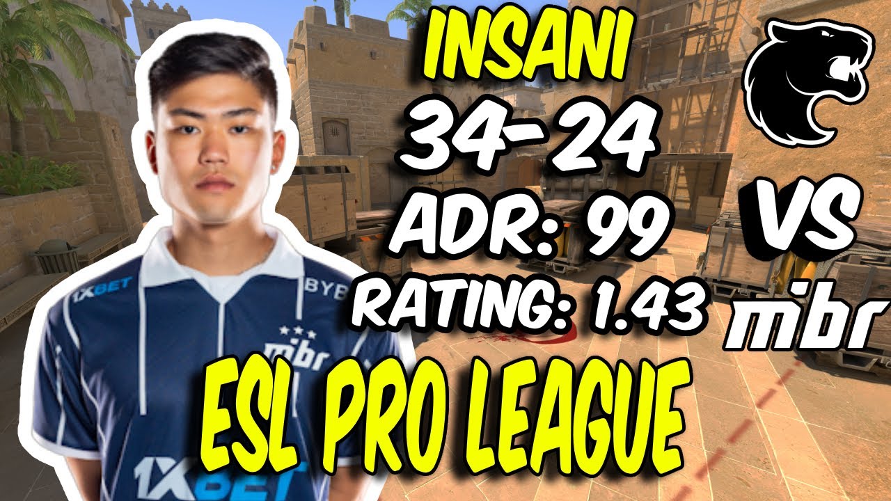 MIBR insani drops 34 Kills vs FURIA! insani POV (Mirage) at ESL Pro League Season 21