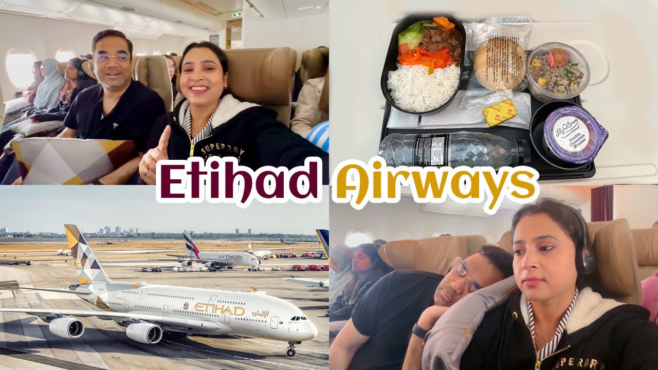 Etihad Airways a380 Economy Class Review | London To Abu Dhabi To Kolkata | Inflight Meal & Features