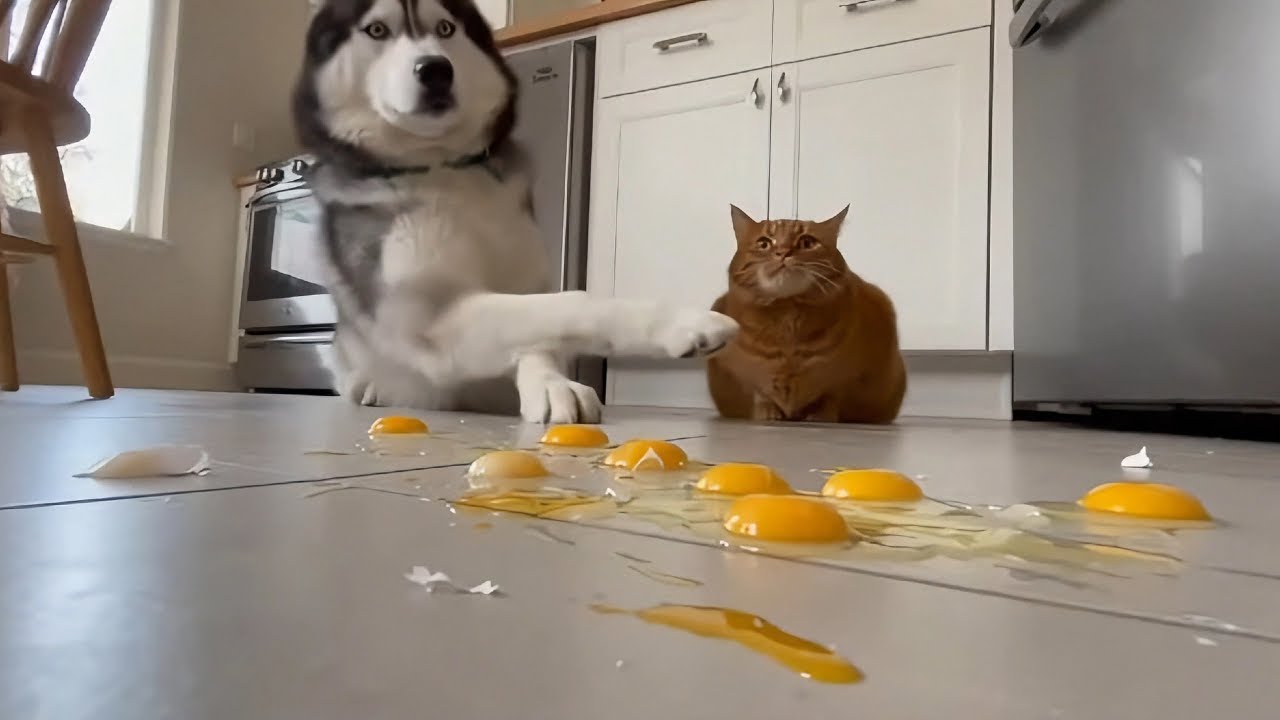 Cat vs Dog Daily Fights: Angry Fat Ginger Cat vs Hilarious Husky - 2 Minutes of Funny Pet Comedy