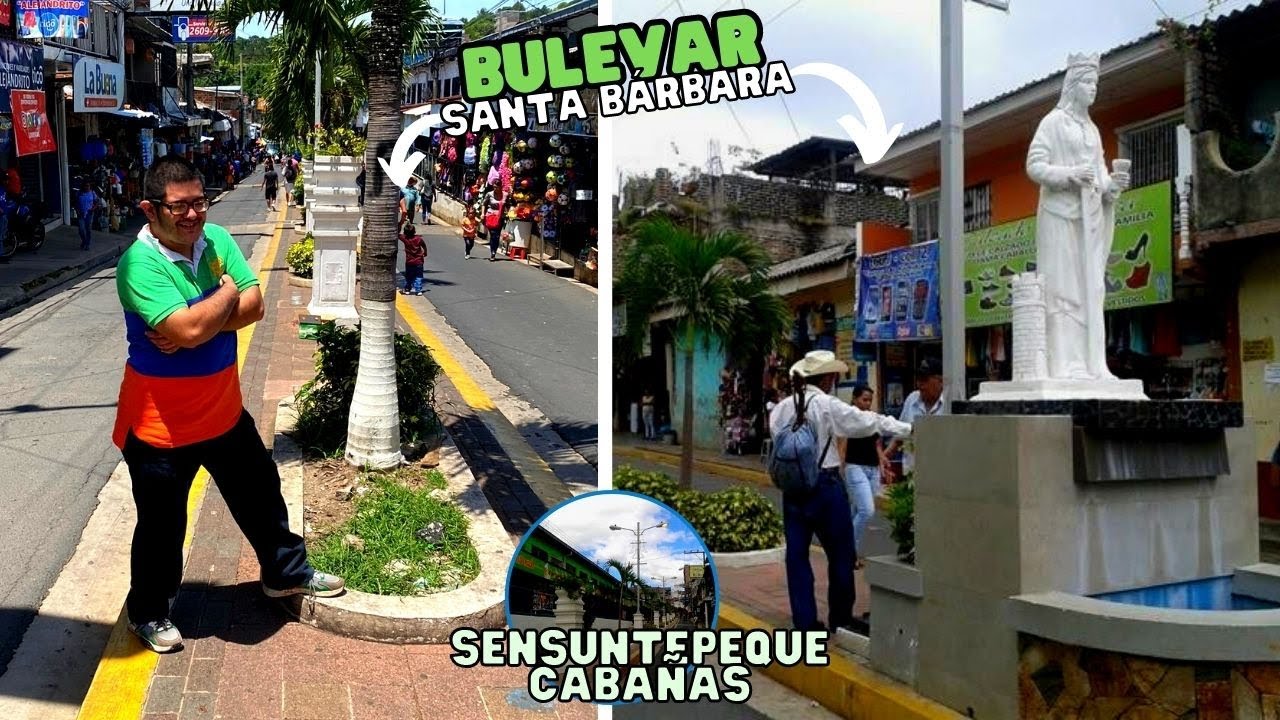 😱CAMINANDO por TODO😮 el BULEVAR SANTA BARBARA🤩 en SENSUNTEPEQUE CABAÑAS #vlogs #turismo #travel