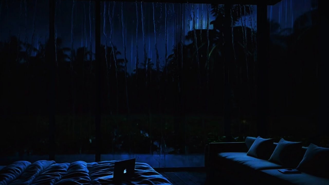 Deep Sleep Tonight 🌧️ Calm Rain in a Dark Cozy Room