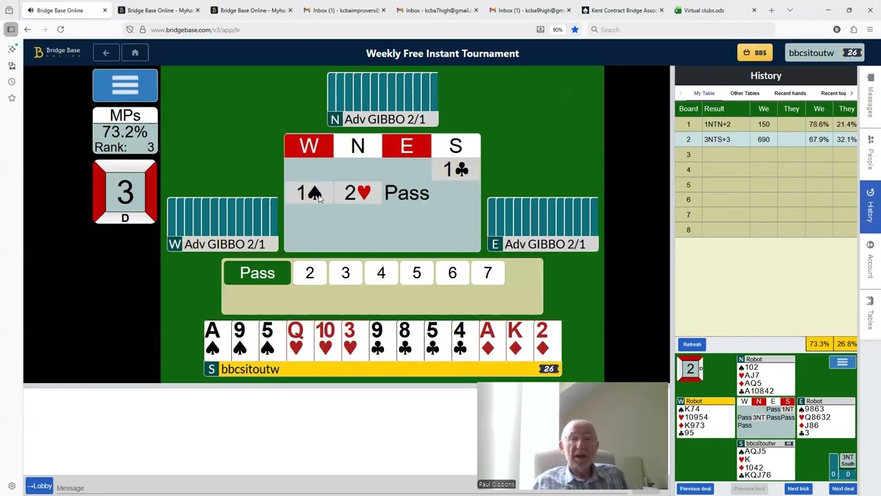 Over My Shoulder 237 BBO Weekly Free Instant Tournament