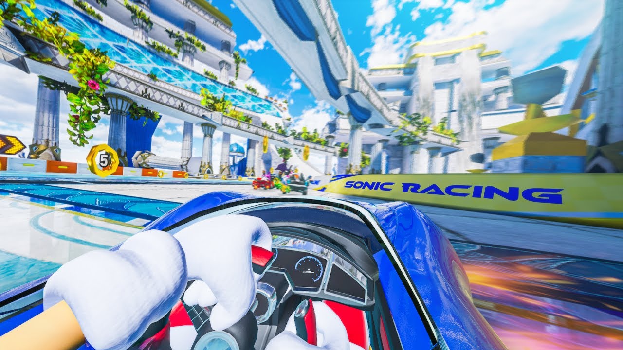 Playing Sonic Racing: CrossWorlds in First Person Mode