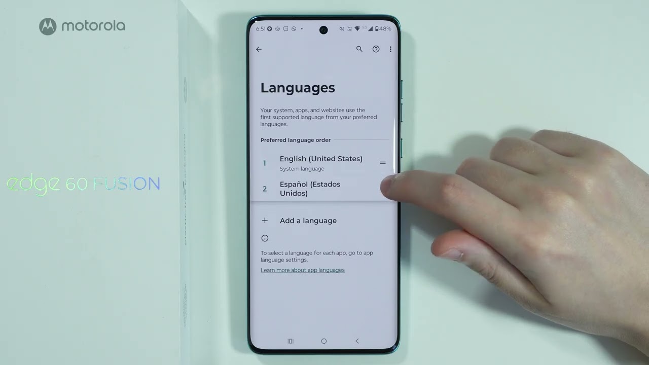 Motorola Edge 60 Fusion: How to Change Language