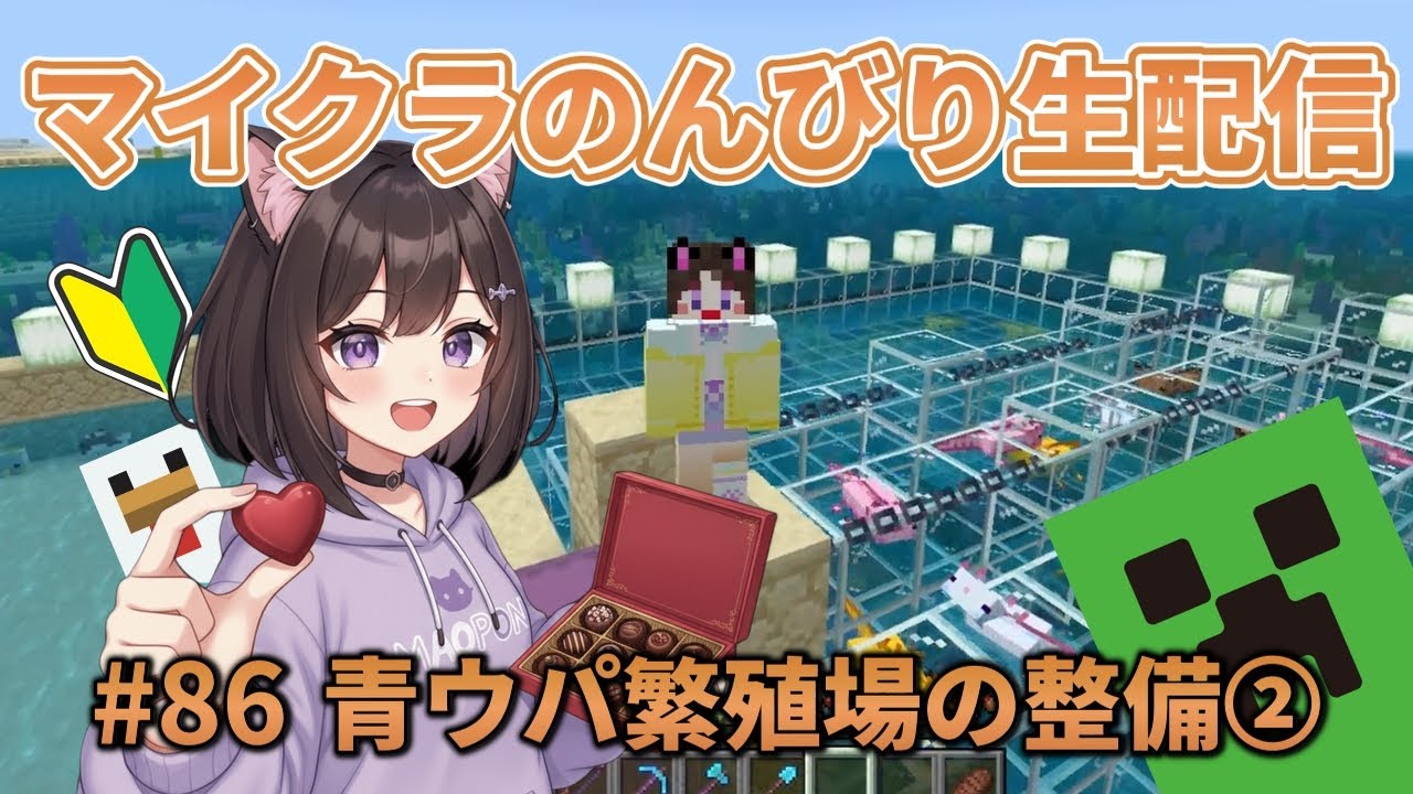 【#86】マインクラフト初心者のんびり生配信【青ウーパールーパー繁殖場整備②】