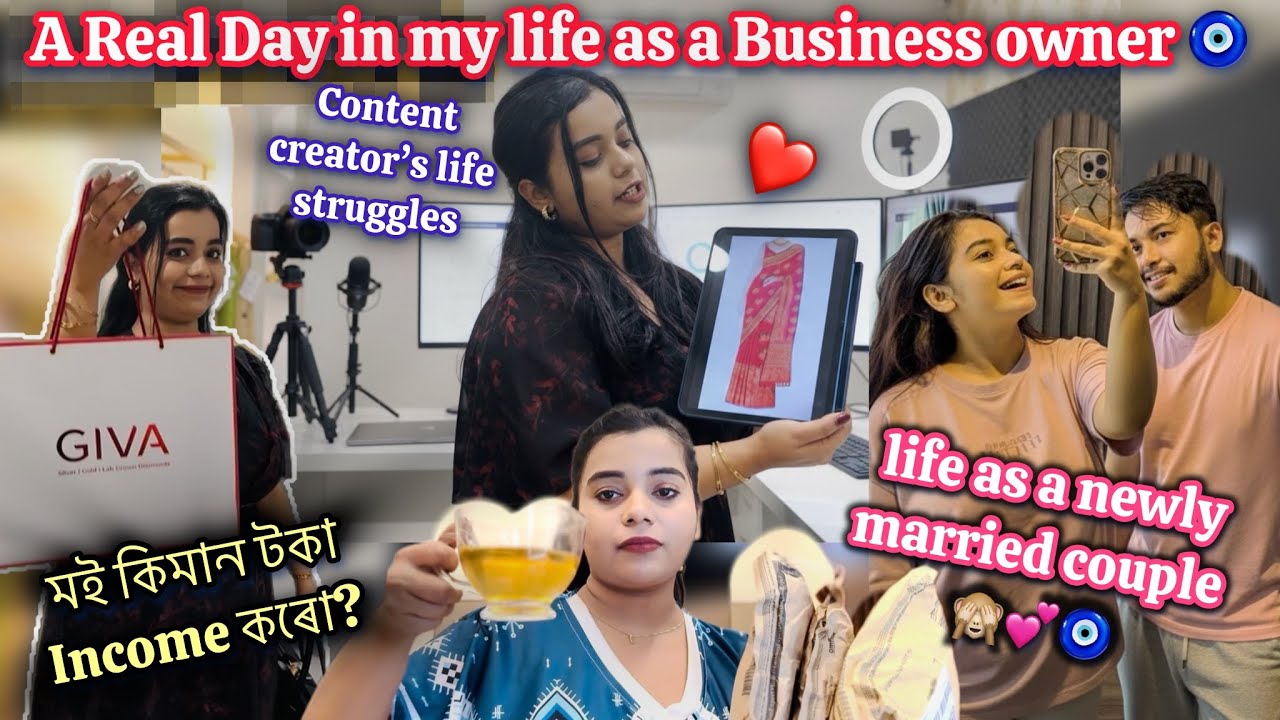 মই এদিনত কিমান টকা Incomeকৰো❓ Real Day in my life as a Business owner & Content Creator🧿Couple vlog😍