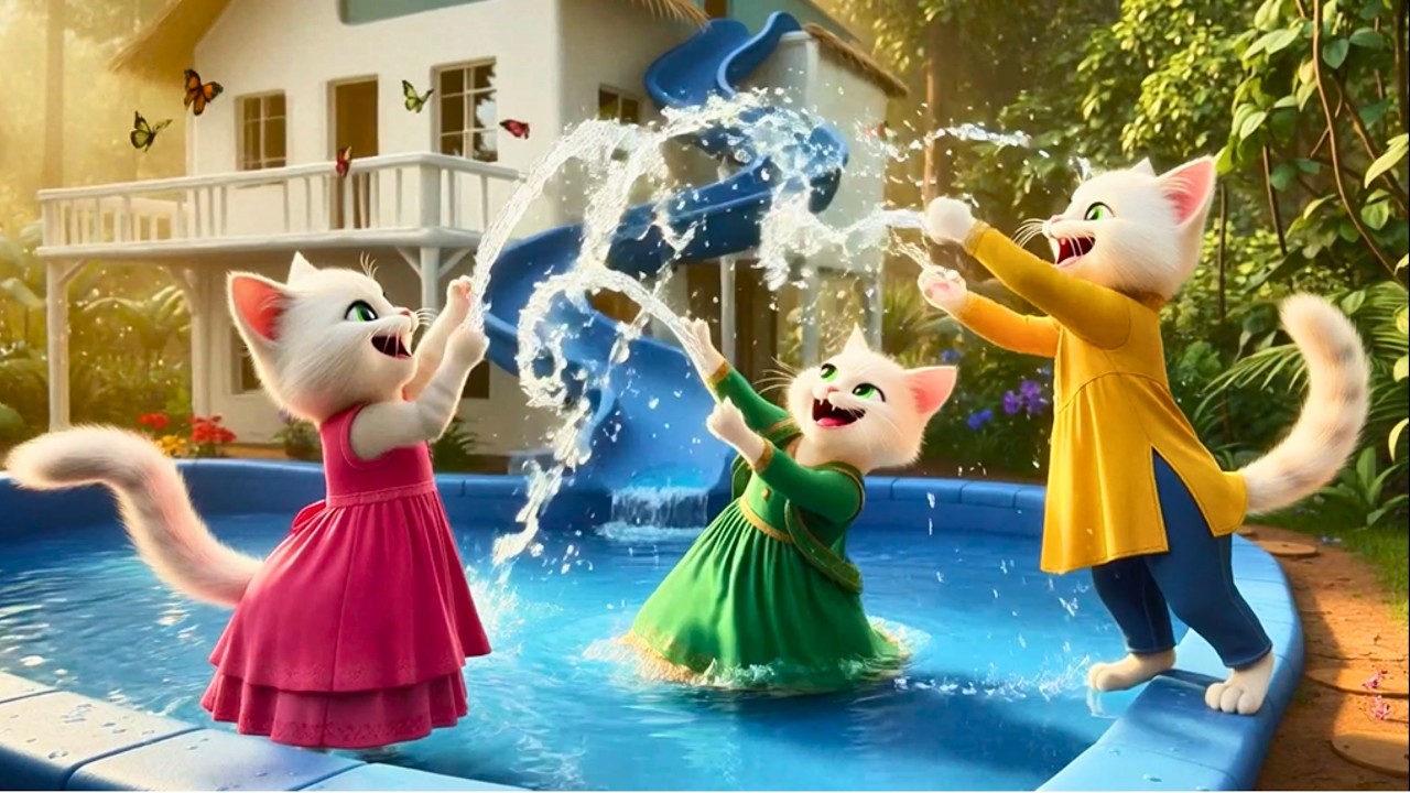 Cat story: Building the Most BEAUTIFUL House with Pool! 🏠💦