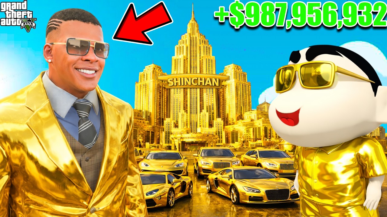 Franklin And Shinchan Touch Anything Become Gold in GTA 5