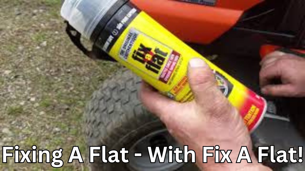 Простой ремонт проколотой шины с помощью Fix a Flat Product. Как отремонтировать проколотую шину ...