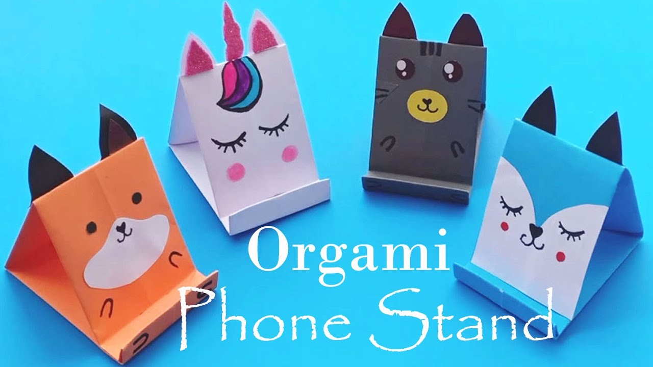 How to make Paper Mobile Stand ll DIY Origami Phone Holder