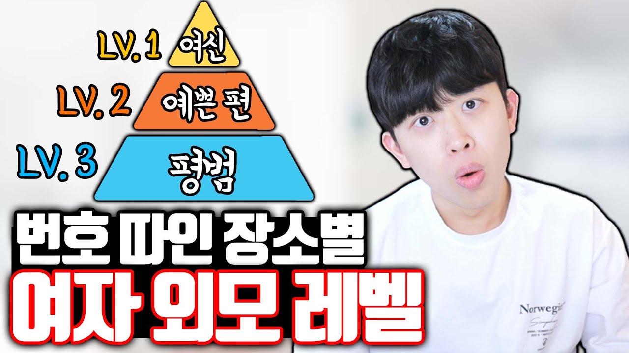 번호 따여본 장소 별 여자 외모 레벨