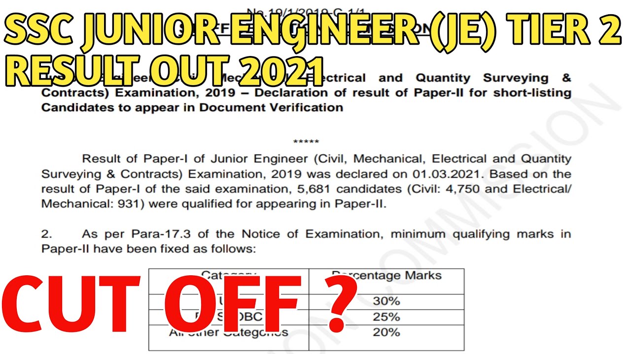 SSC JE Tier 2 Result 2019 | SSC JE Result 2019 | SSC JE Final Result 2021 | SSC JE Tier 2 2021