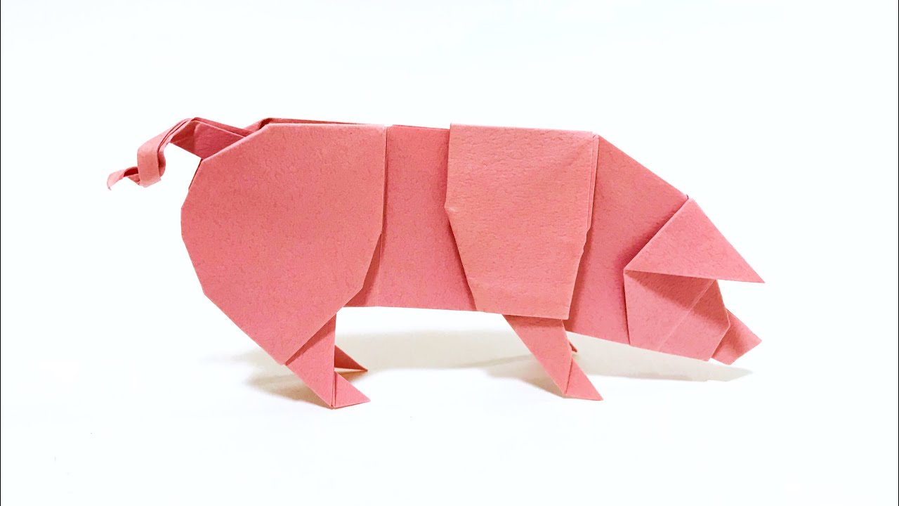 複合折り紙　ぶた ｜ ORIGAMI PIG TWO PIECES