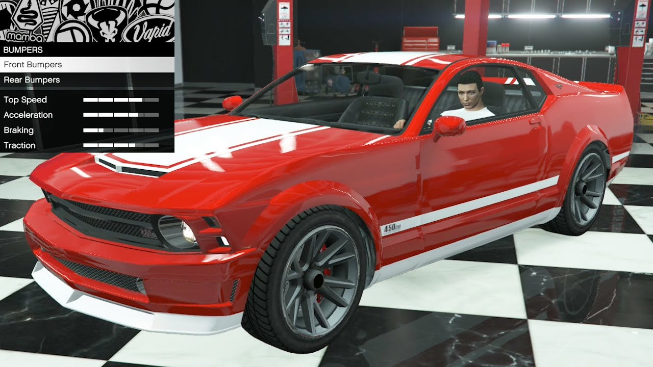 GTA 5 — кастомизация оригинального автомобиля — Vapid Dominator (Ford Mustang GT)