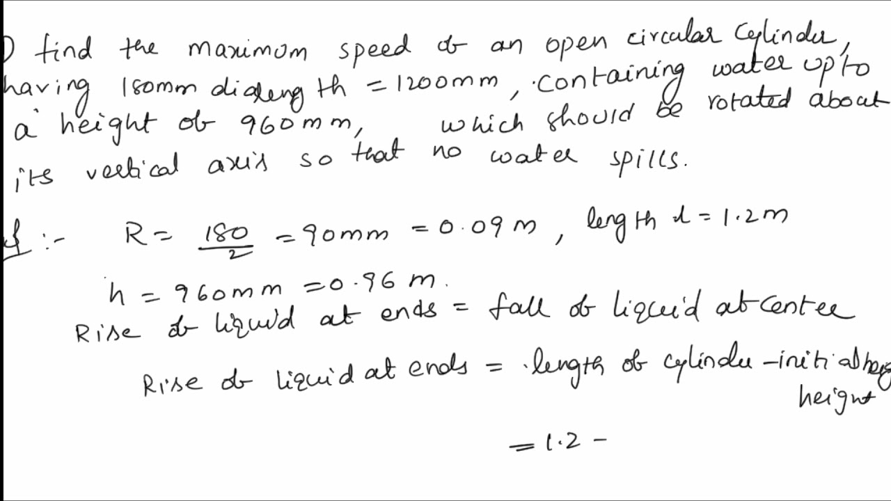 problem no 1 on forced vortex motion