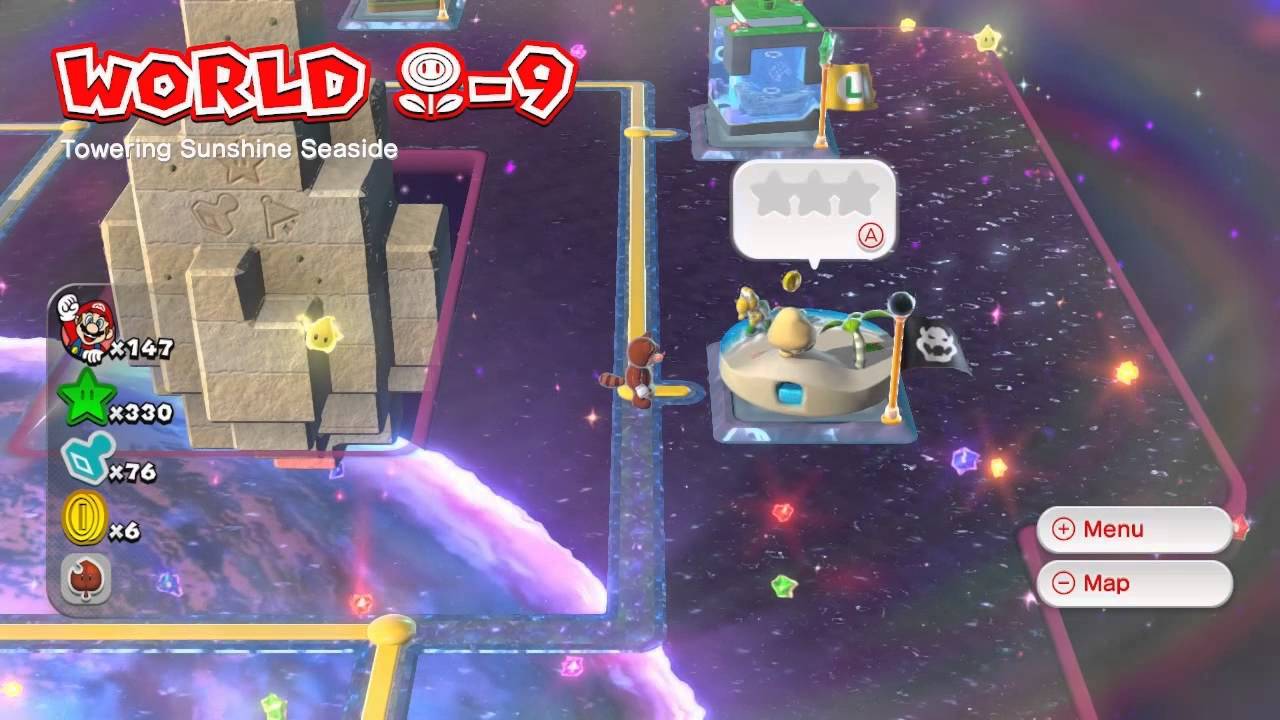 Super Mario 3D World - World Flower (100% Green Stars and Stamps)