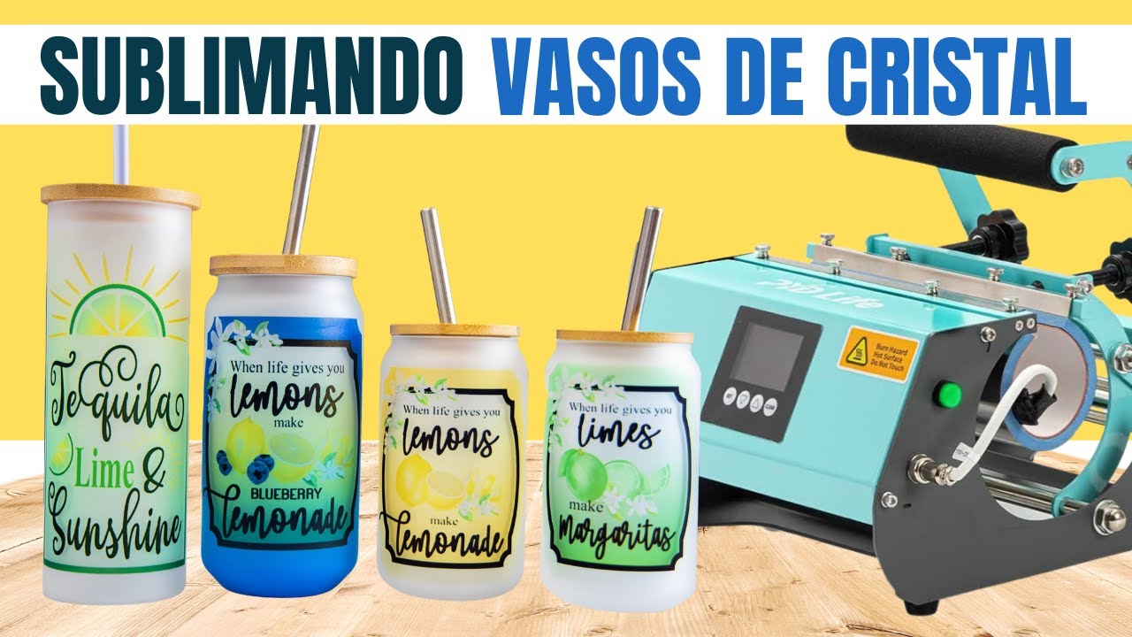 Como Sublimar Vasos de Vidrio Escarchado con Prensa para Tumblers 2 en 1 PYD-Life {Plantilla GRATIS}